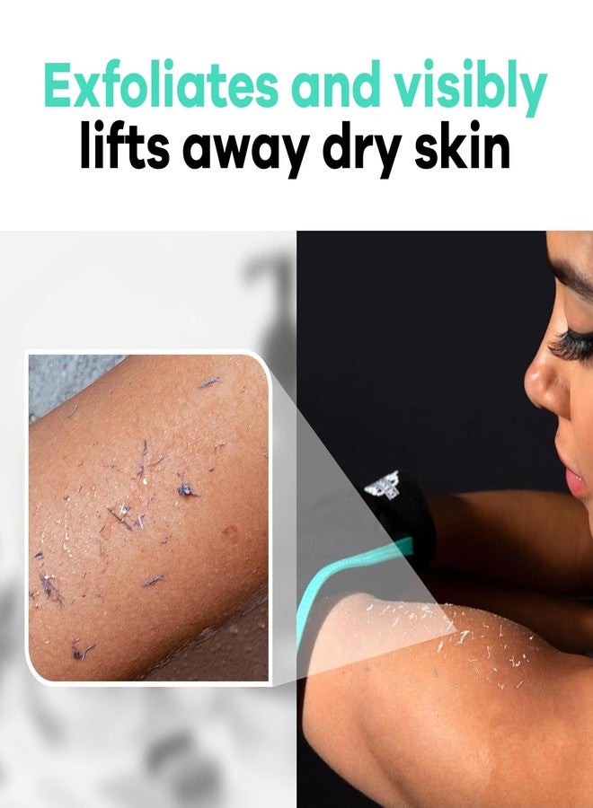 Dermasuri - Deep Exfoliating Glove - Korean Exfoliating Mitt - Body Scrubber for Shower - Buffs Dry & Dead Skin - Keratosis Pilaris Treatment Scrub - Skin Exfoliator for Men & Women - Teal Mitt - Image 3
